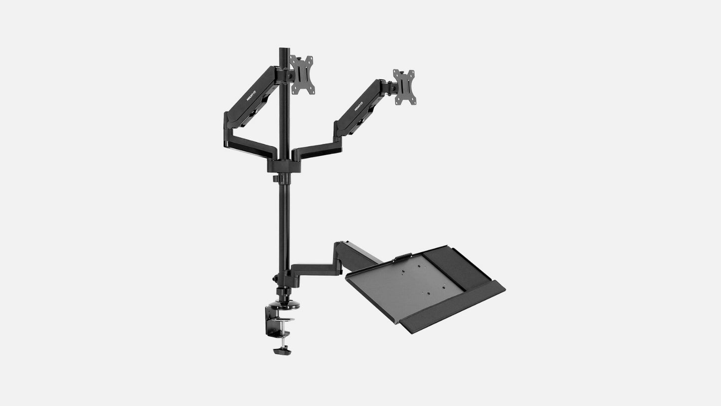 Mount-It! Dual Monitor Sit-Stand Desk Mount Black