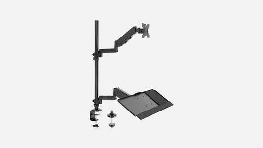 Mount-It! Single Monitor Sit-Stand Desk Mount with Keyboard Tray Black