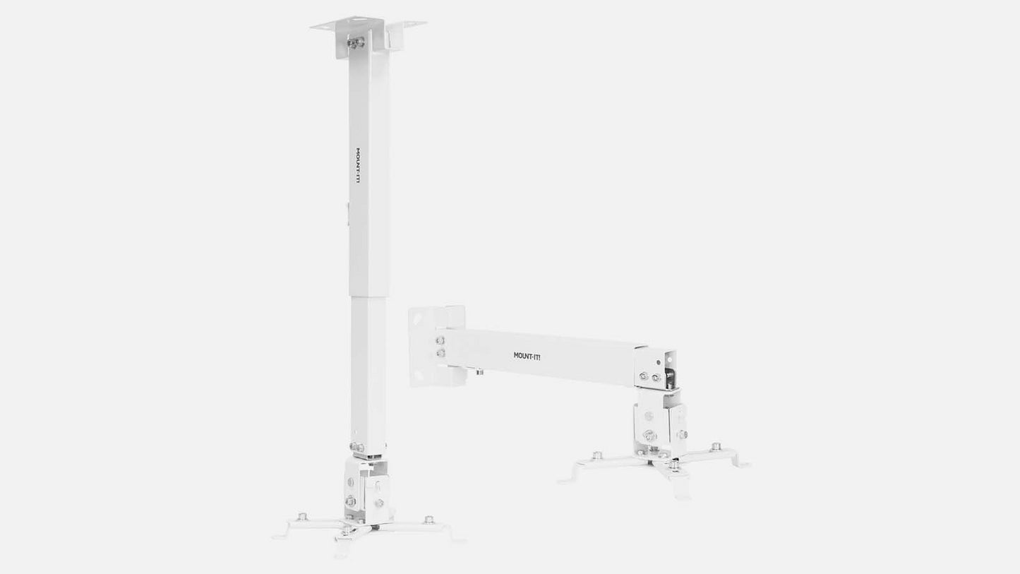 Mount-It! Full Motion Projector Wall & Ceiling Mount White