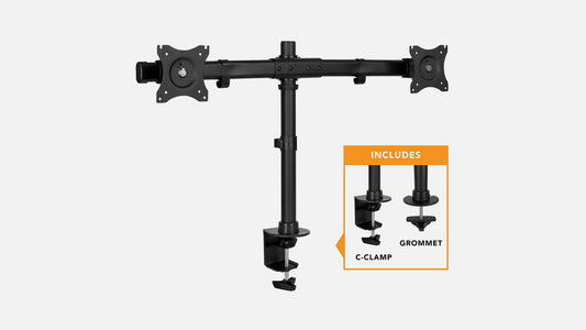 Mount-It! Low Profile Dual Monitor Desk Mount Black