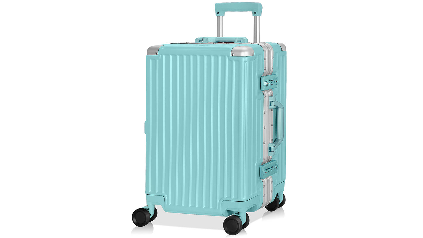 KERDOMCarry On Luggage - Aluminium Frame, PC ABS Hard Shell: TSA Lock, No Zipper, 20in Green