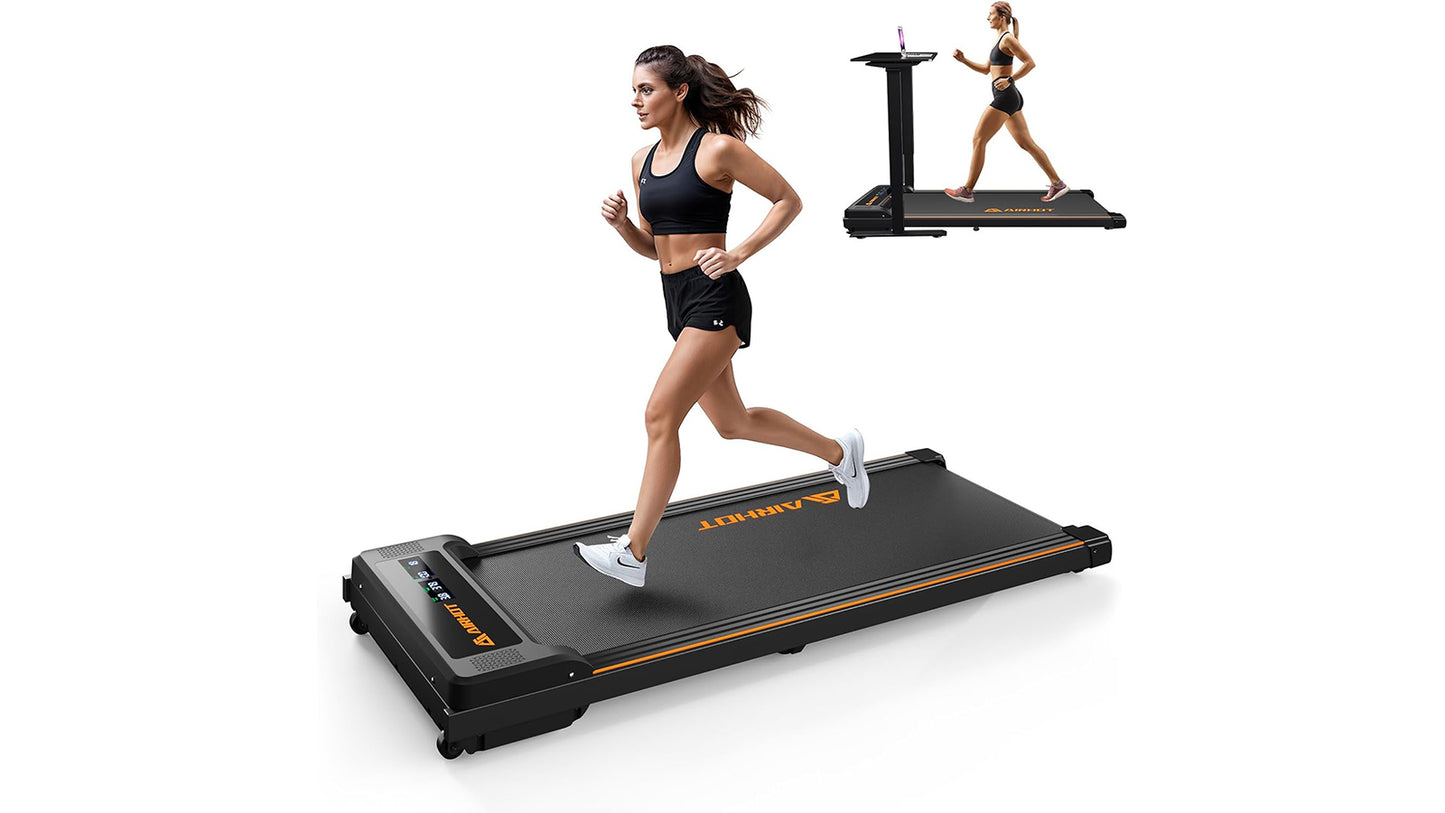 KERDOMWalking Pad Treadmill: Quiet, Portable with Remote Control, LED Display Black