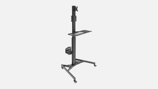 Mount-It! Mobile Standing with Adjustable Keyboard Tray and CPU Holder Black