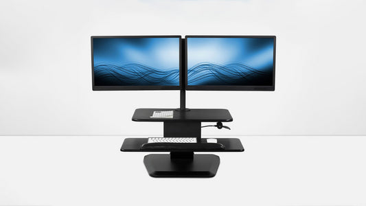 Mount-It! Dual Monitor Sit-Stand Desk Converter Black