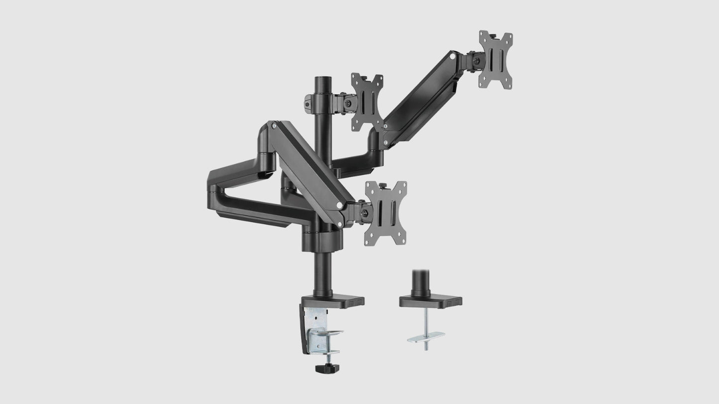 Mount-It! Triple Monitor Mount with Gas Spring Arms Black