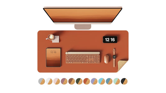 Racktodoor Eco Cork Double-Sided Desk Pad: Waterproof and Easy to Clean Orange - 31.5" x 15.7"