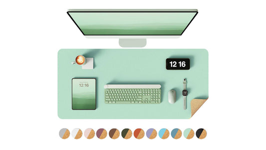 Racktodoor Eco Cork Double-Sided Desk Pad: Waterproof and Easy to Clean Light Green - 31.5" x 15.7"