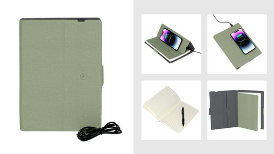 NICCI Notebook Wireless Charge Phone Feature Dark Sage