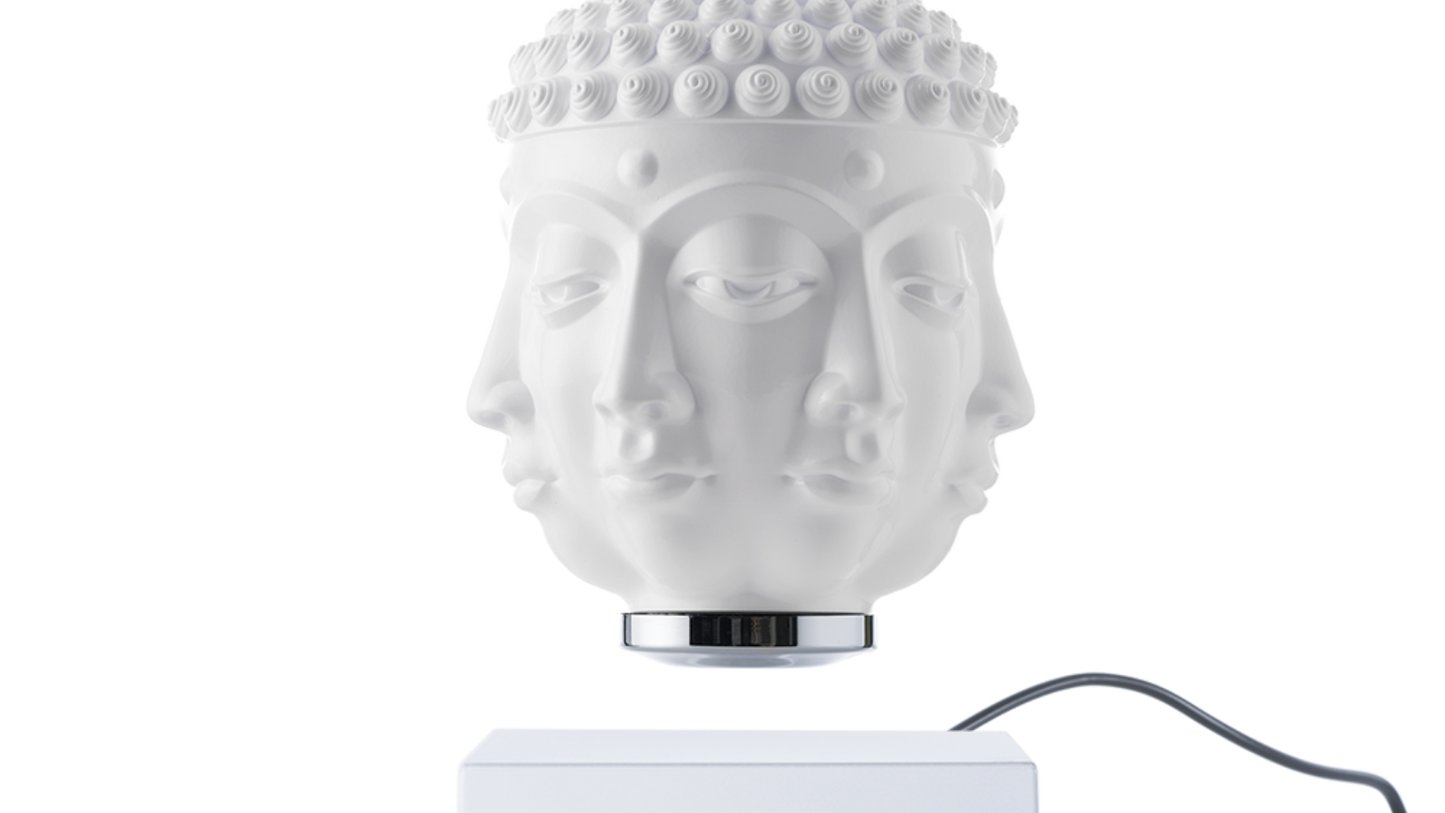 LevitatingX  Decor: Gravity-Defying Decor White - Wired - White - Buddha