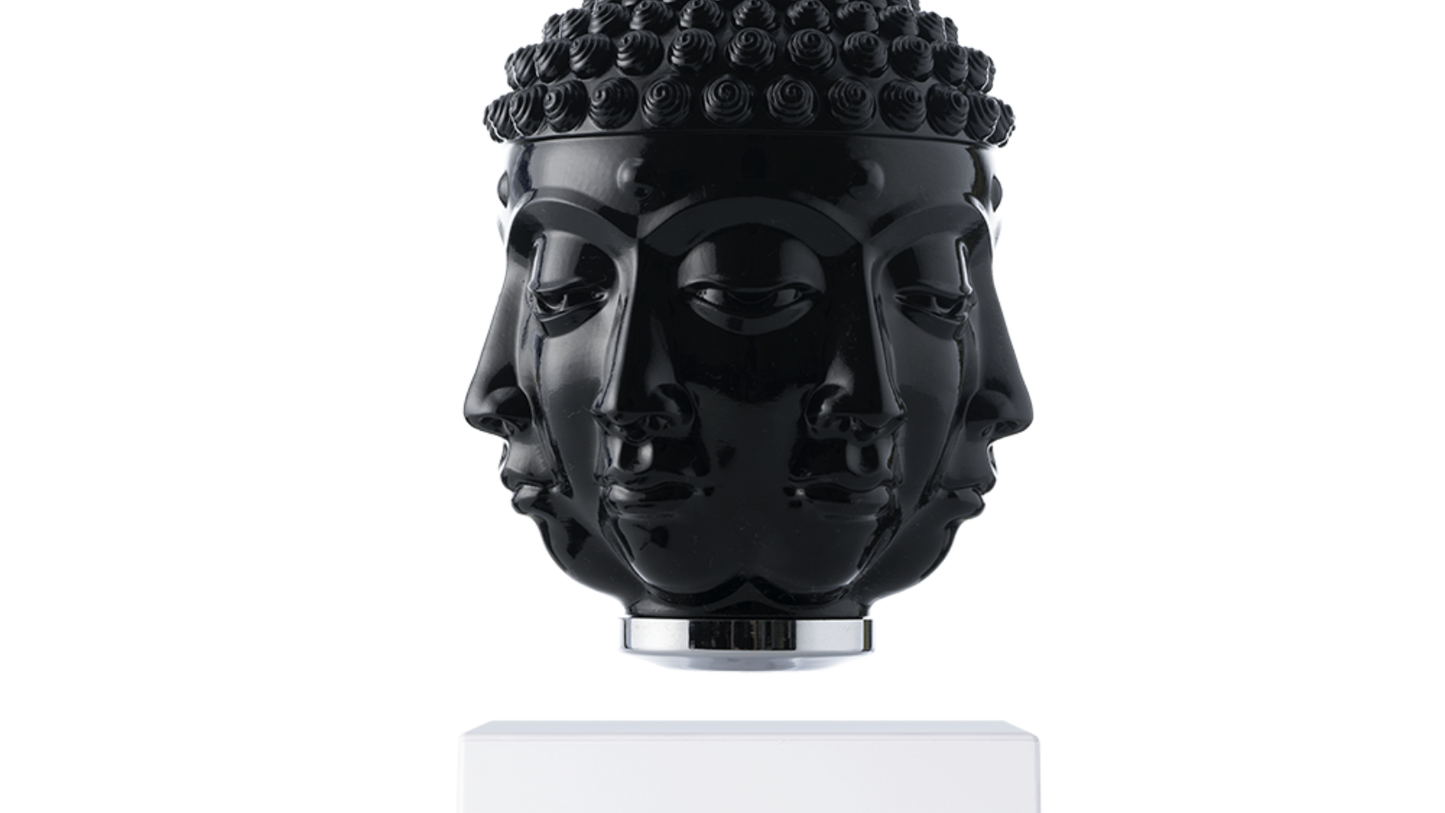 LevitatingX  Decor: Gravity-Defying Decor White - Wireless - Black - Buddha