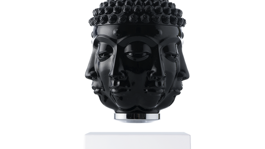 LevitatingX  Decor: Gravity-Defying Decor White - Wireless - Black - Buddha