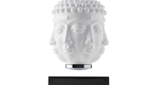 LevitatingX  Decor: Gravity-Defying Decor Black - Wireless - White - Buddha