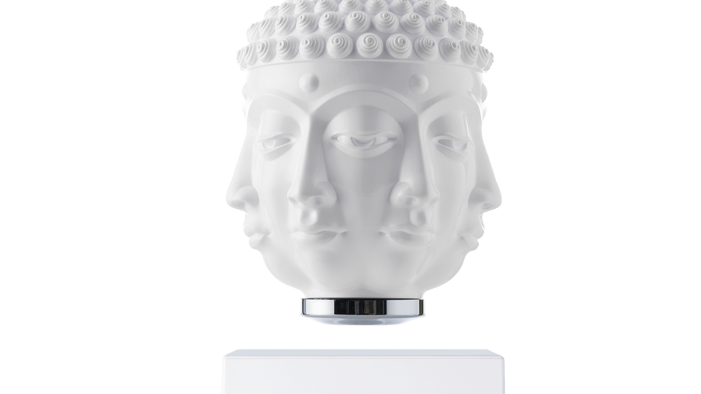 LevitatingX  Decor: Gravity-Defying Decor White - Wireless - White - Buddha