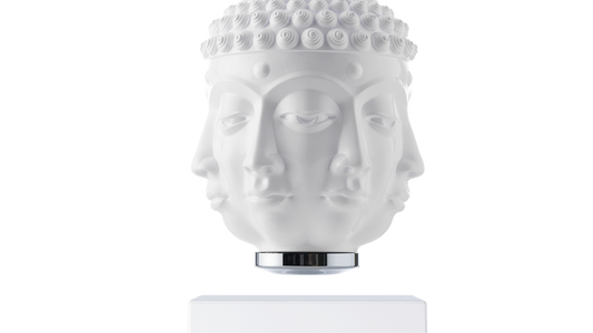 LevitatingX  Decor: Gravity-Defying Decor White - Wireless - White - Buddha