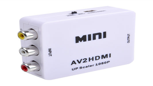 AGPTEK 720p 1080p Upscaler Mini Composite AV CVBS 3RCA to HDMI Video Converter Adapter White