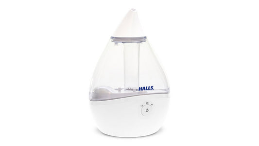 Crane USA x HALLS® Droplet Cool Mist Humidifier, 0.5 GAL, Clear/White Clear/White