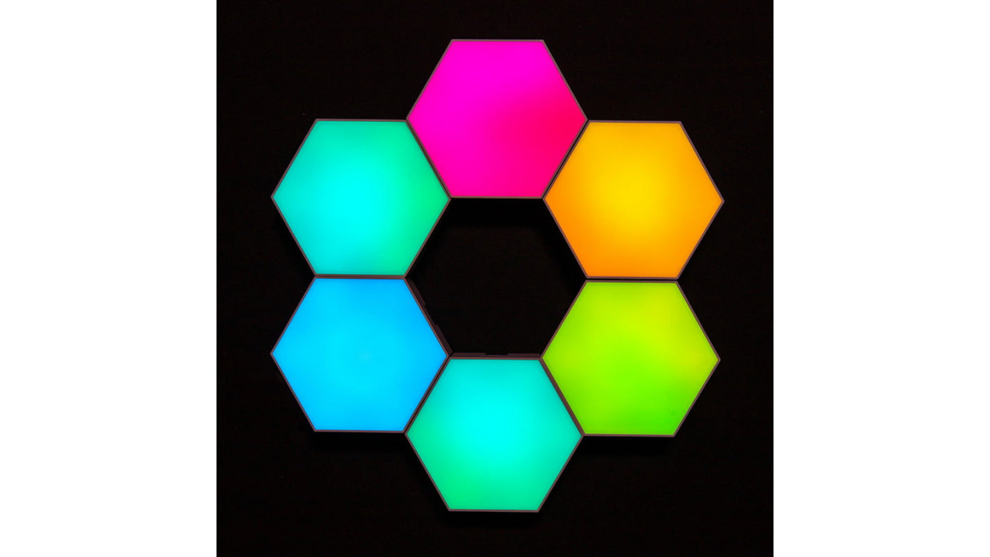 Racktodoor Hexagonal Quantum LED Wall Lights with App 6-Pack