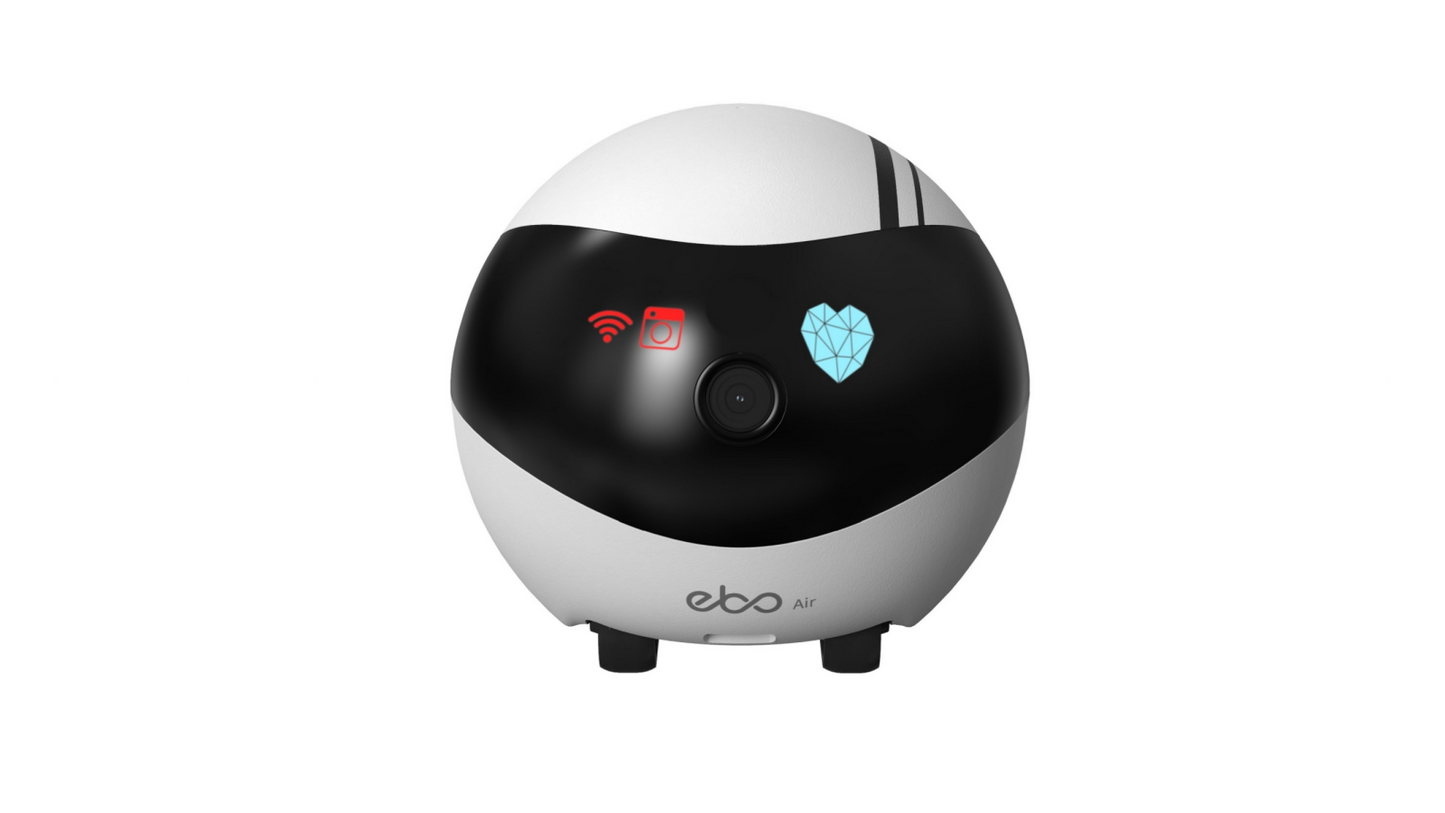 Enabot EBO Store: Smart Home Moving Camera Robot with Laser Point White