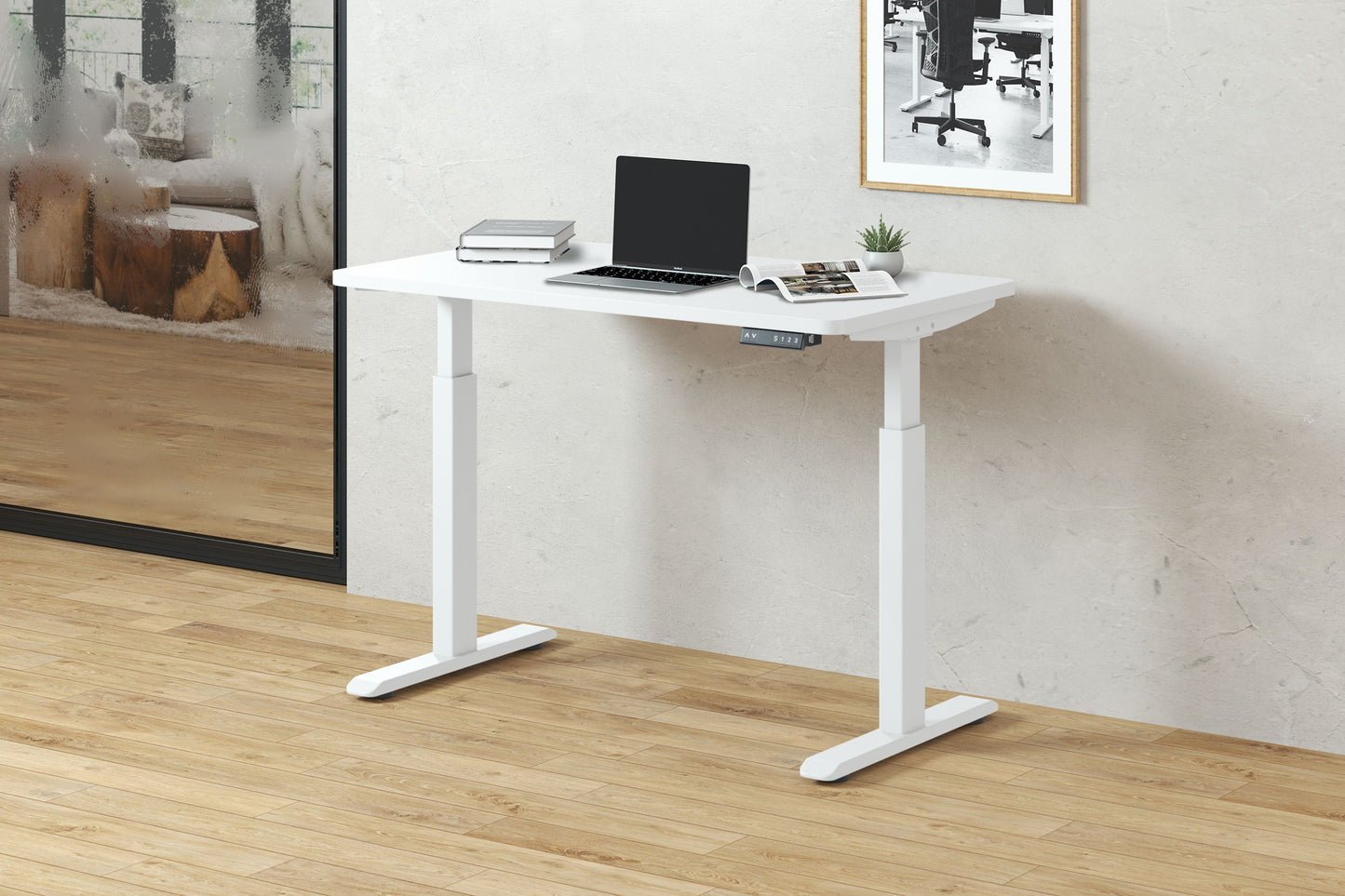 AOKE Wistopht CompactDesk Starter: Anti-collision & USB Ports White - Autonomous x Witstoph - Core frame w USB port - 47" x 28" Compact - White