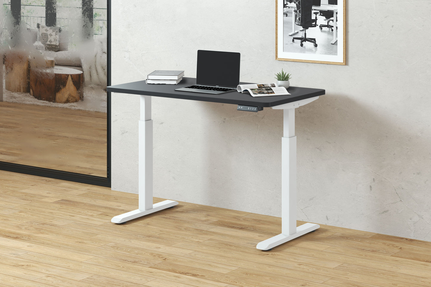 AOKE Wistopht CompactDesk Starter: Anti-collision & USB Ports White - Autonomous x Witstoph - Core frame w USB port - 47" x 28" Compact - Black