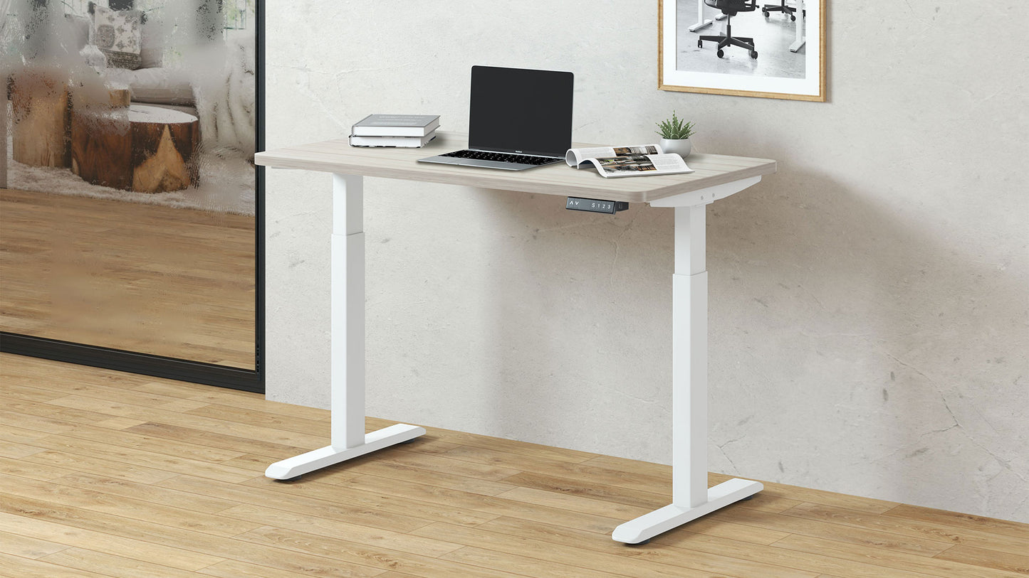 AOKE Wistopht CompactDesk Starter: Anti-collision & USB Ports White - Autonomous x Witstoph - Core frame w USB port - 47" x 28" Compact - Light Wood