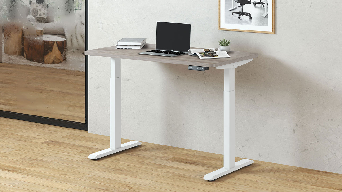 AOKE Wistopht CompactDesk Starter: Anti-collision & USB Ports White - Autonomous x Witstoph - Core frame w USB port - 47" x 28" Compact - Dark Wood