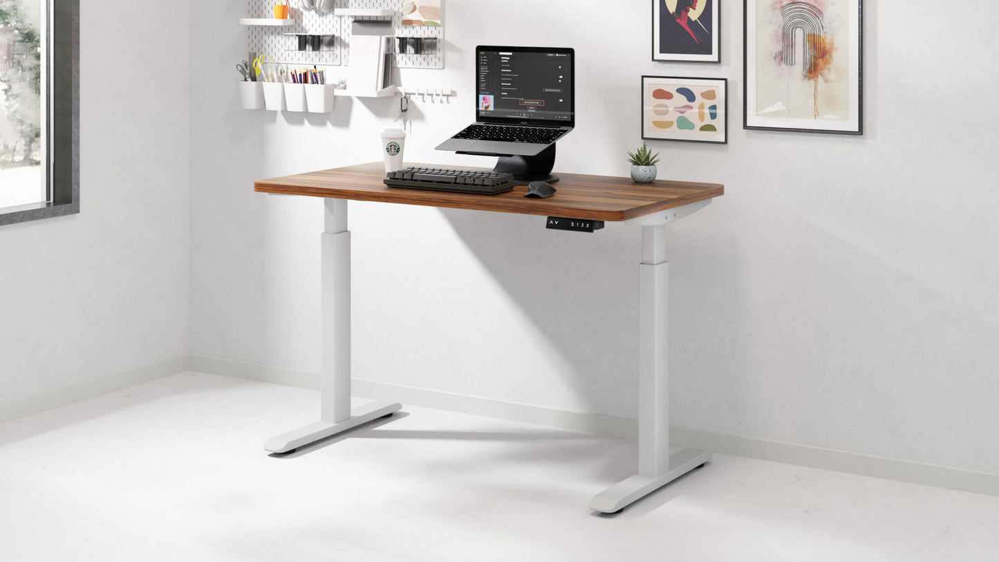 AOKE Wistopht CompactDesk Starter: Anti-collision & USB Ports White - Autonomous x Witstoph - Core frame w USB port - 47" x 28" Compact - Walnut