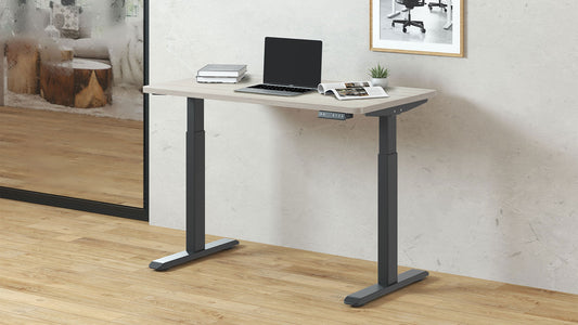 AOKE Wistopht CompactDesk Starter: Anti-collision & USB Ports Black - Autonomous x Witstoph - Core frame w USB port - 47" x 28" Compact - Light Wood