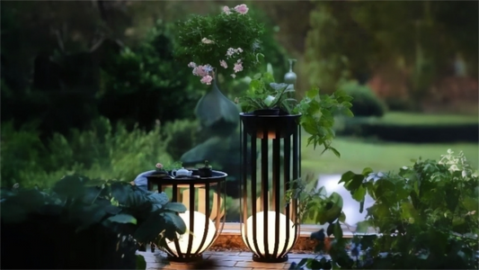 VIVZONE LED Plant Stand Set: Solar Powered SMALL+LARGE