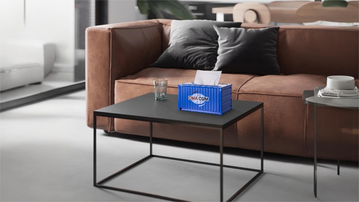 VIVZONE Tissue Box: Container Inspired blue