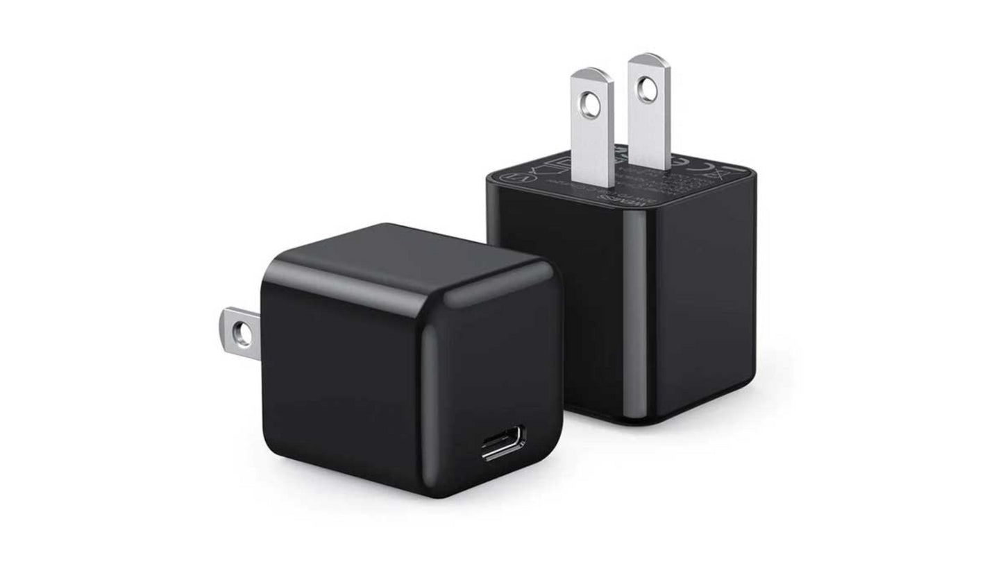 Racktodoor Mini 20W Fast USB-C Wall Chargers 2-Pack Black + Black