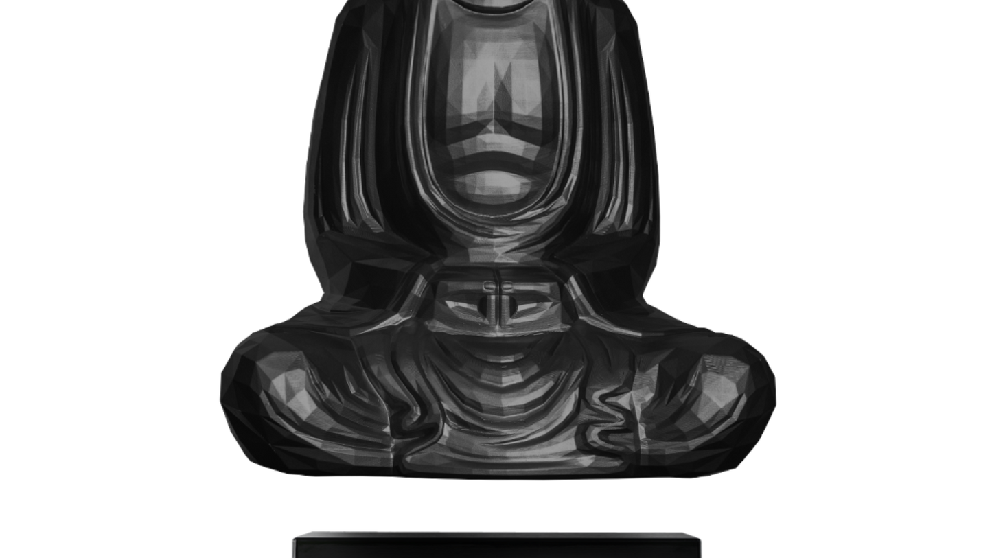 LevitatingX  Sculptures: Gravity-Defying Art Black - Sitting Buddha