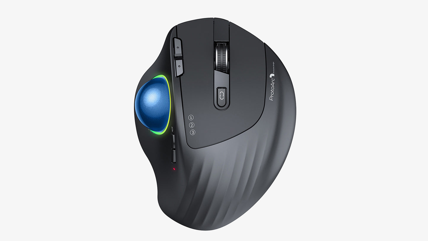 ProtoArc EM01 Advanced Wireless RGB Trackball Mouse Blue Ball