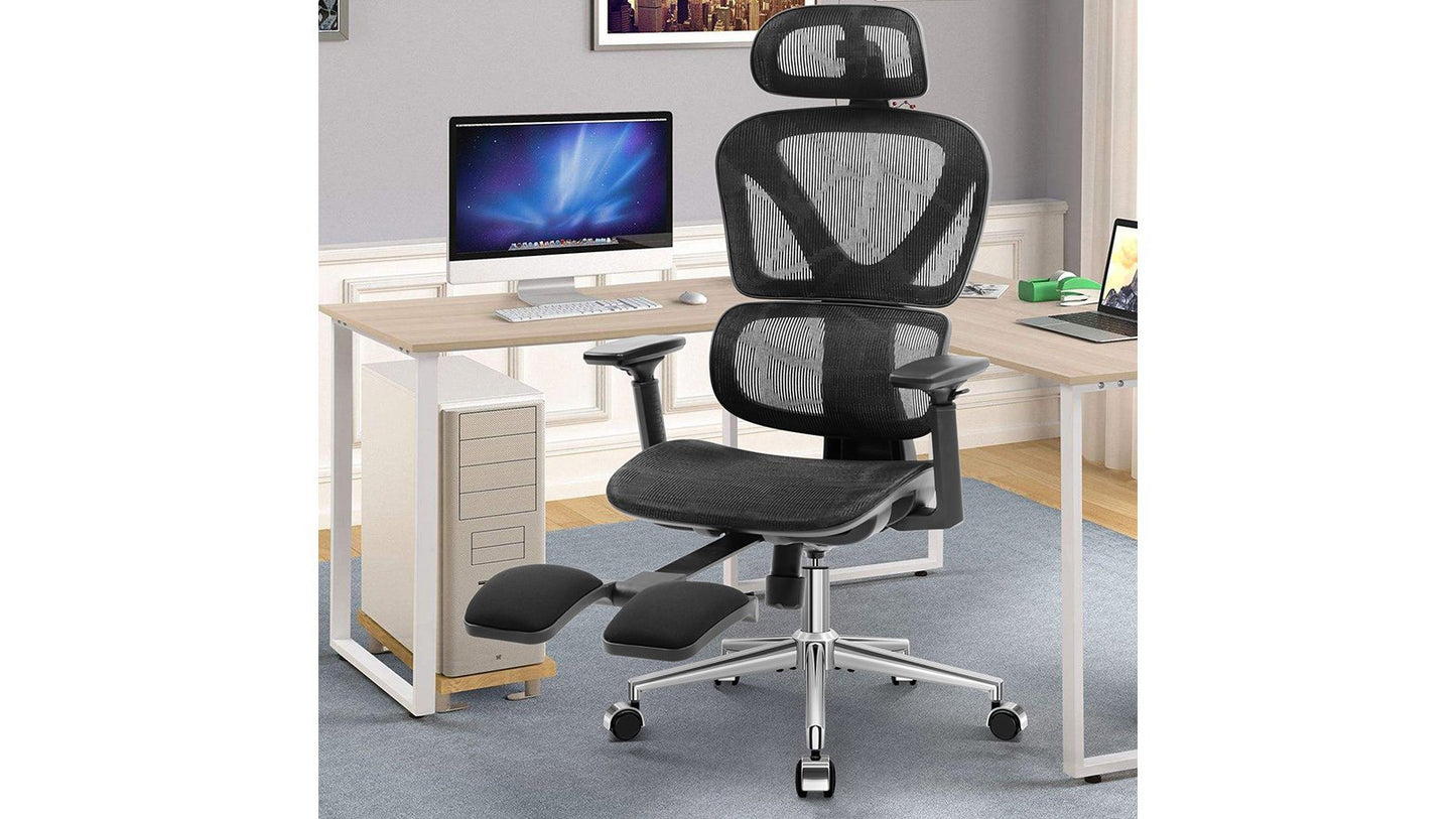 KERDOM FelixKing Ergonomic Chair: Additional Footrest Black