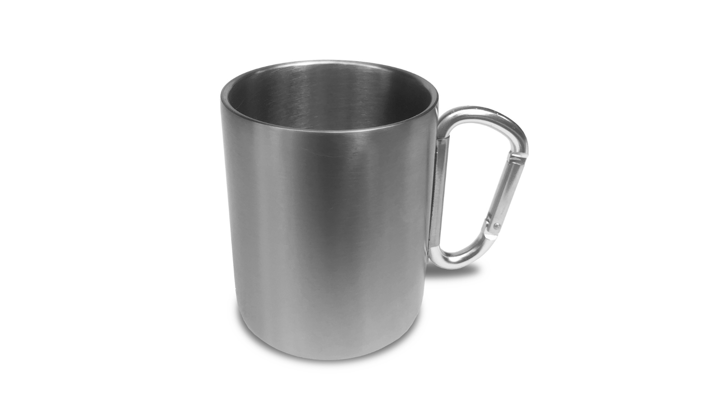 nCamp Carabiner Cup: Insulated Mug with Carabiner Handle Silver